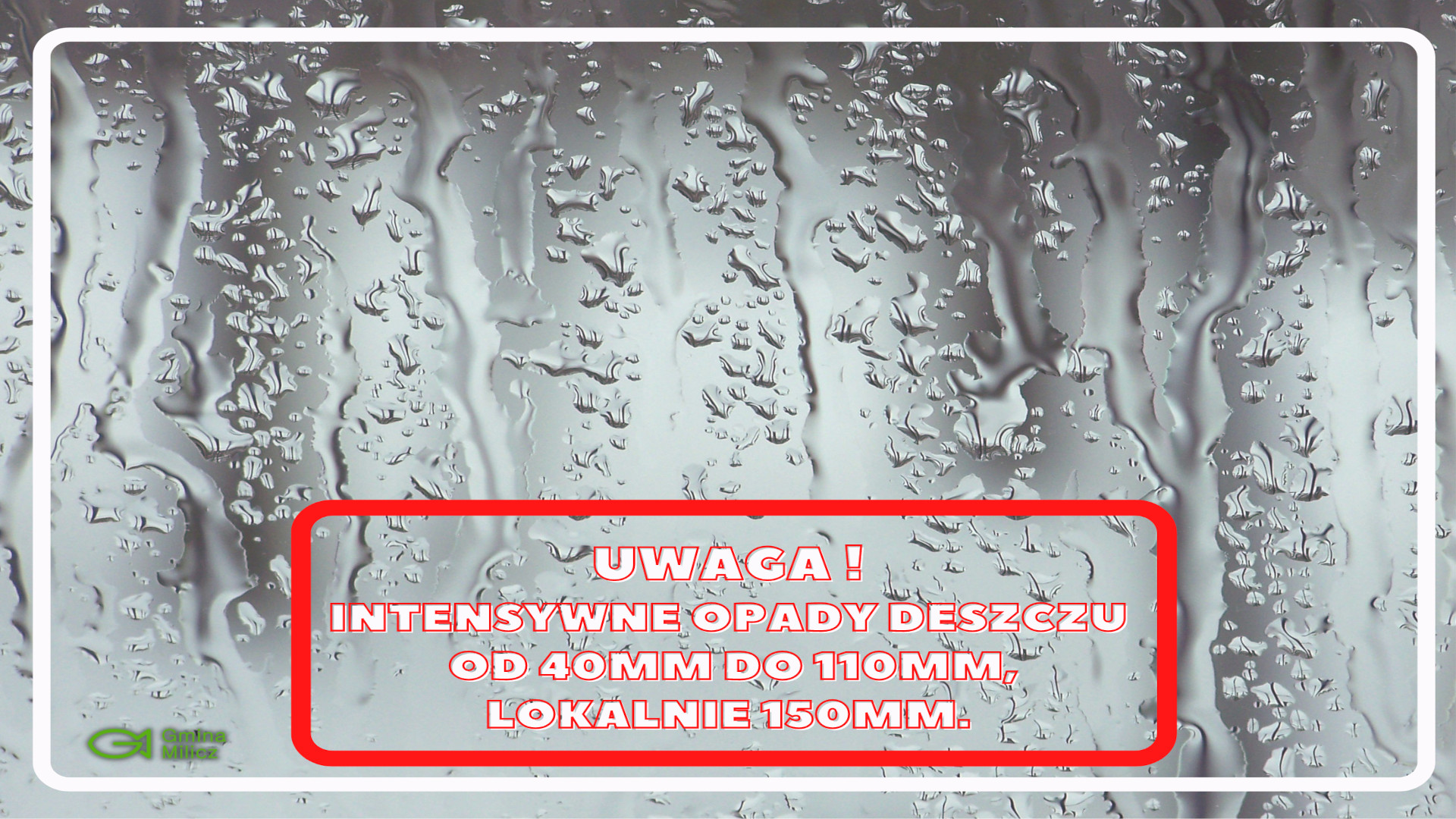 Ostrzeżenie – silne opady deszczu!