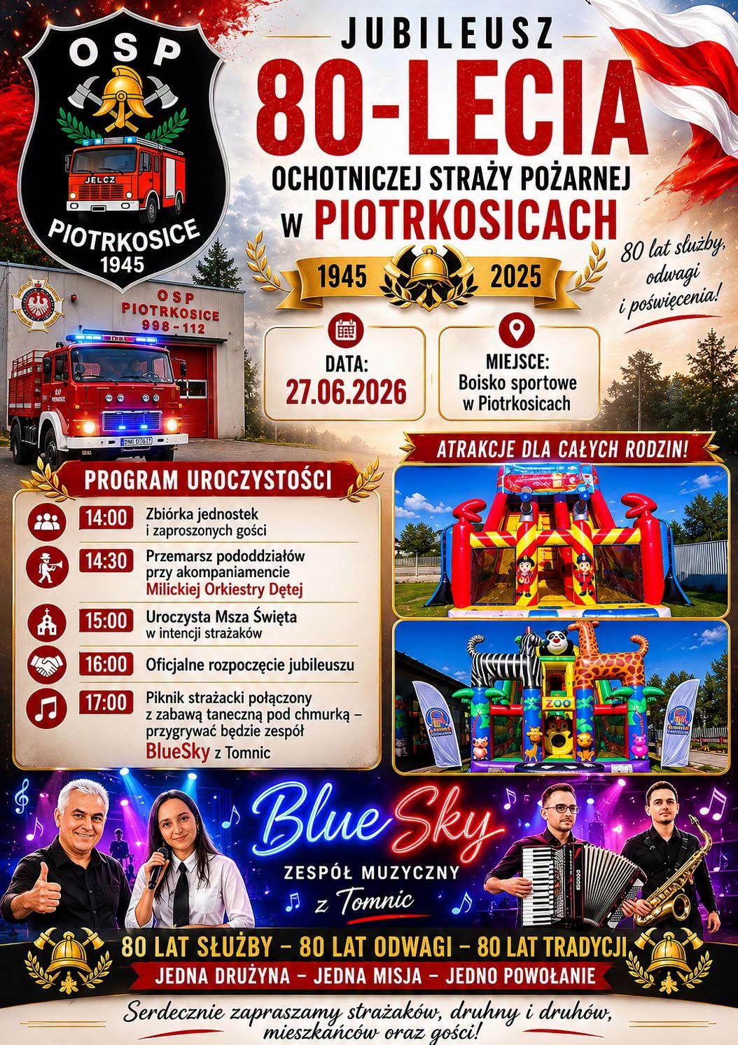 Jubileusz 80-lecia Ochotniczej Straży Pożarnej w Piotrkosicach