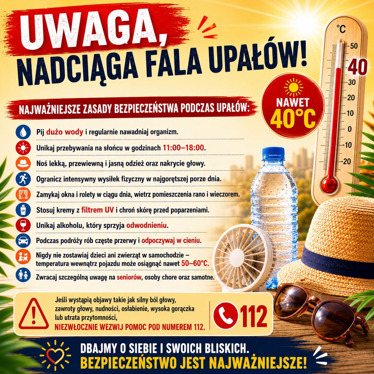 Fala upałów nad Polską – Chroń siebie i swoich bliskich!