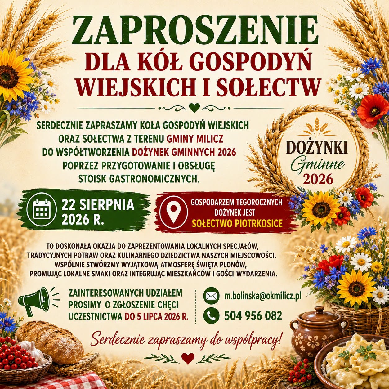Zaproszenie dla kół gospodyń wiejskich i sołectw