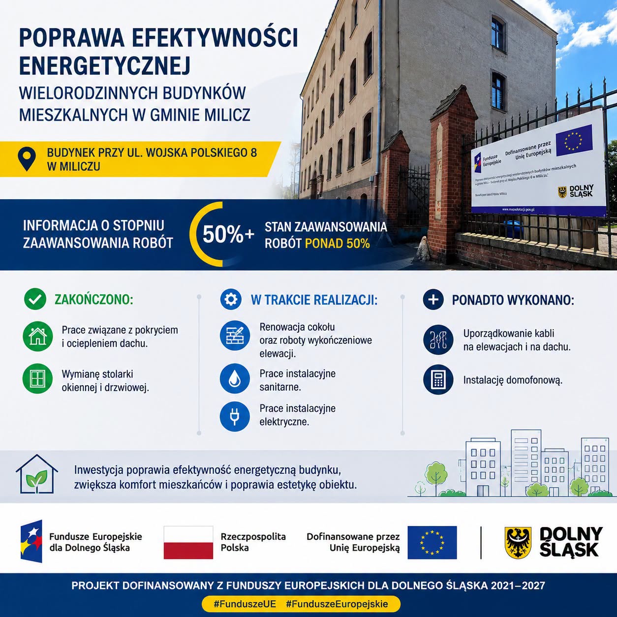 Trwają prace remontowe budynku przy ul. Wojska Polskiego 8