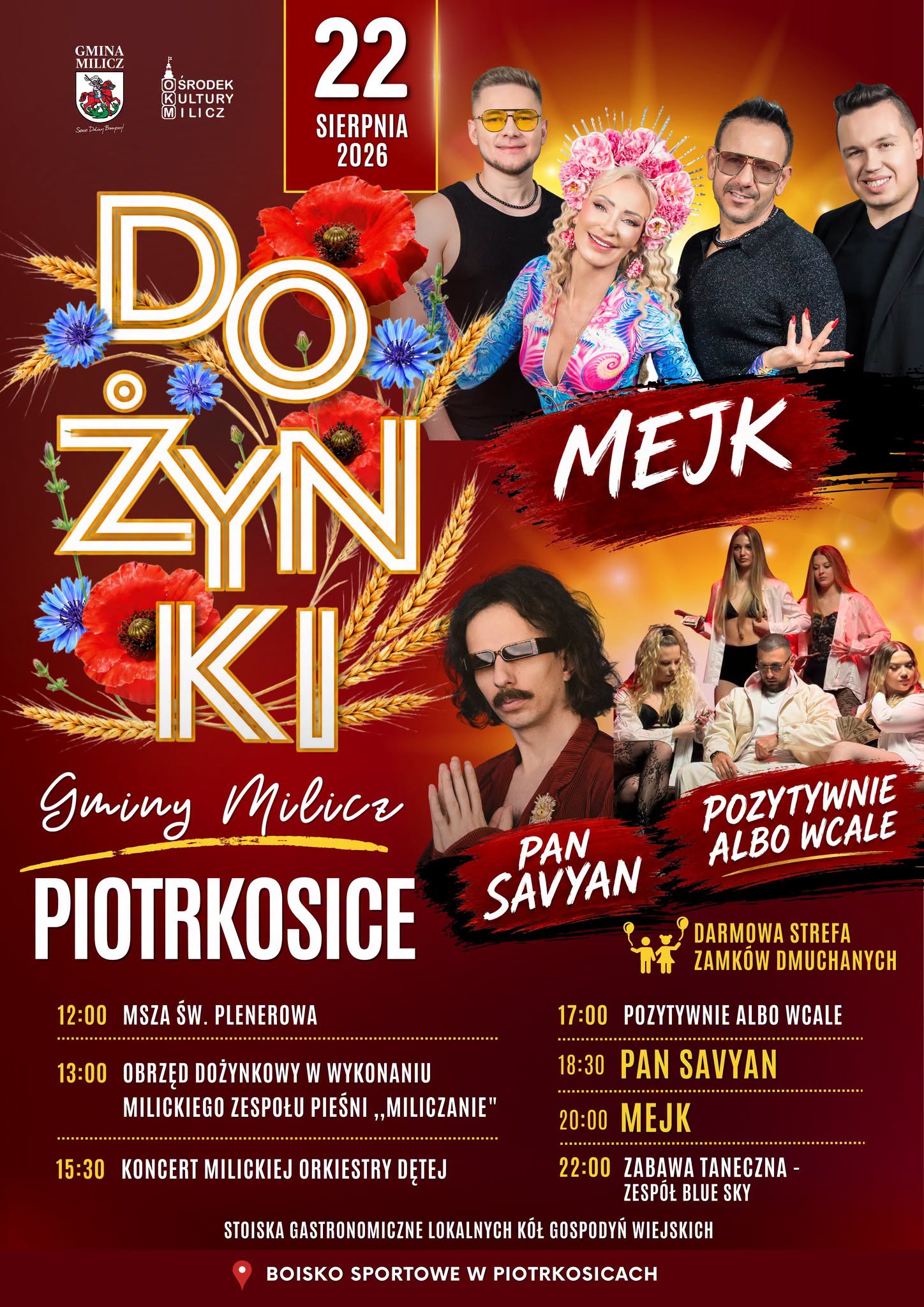 Dożynki Gminy Milicz 2026 – Zapraszamy do Piotrkosic!