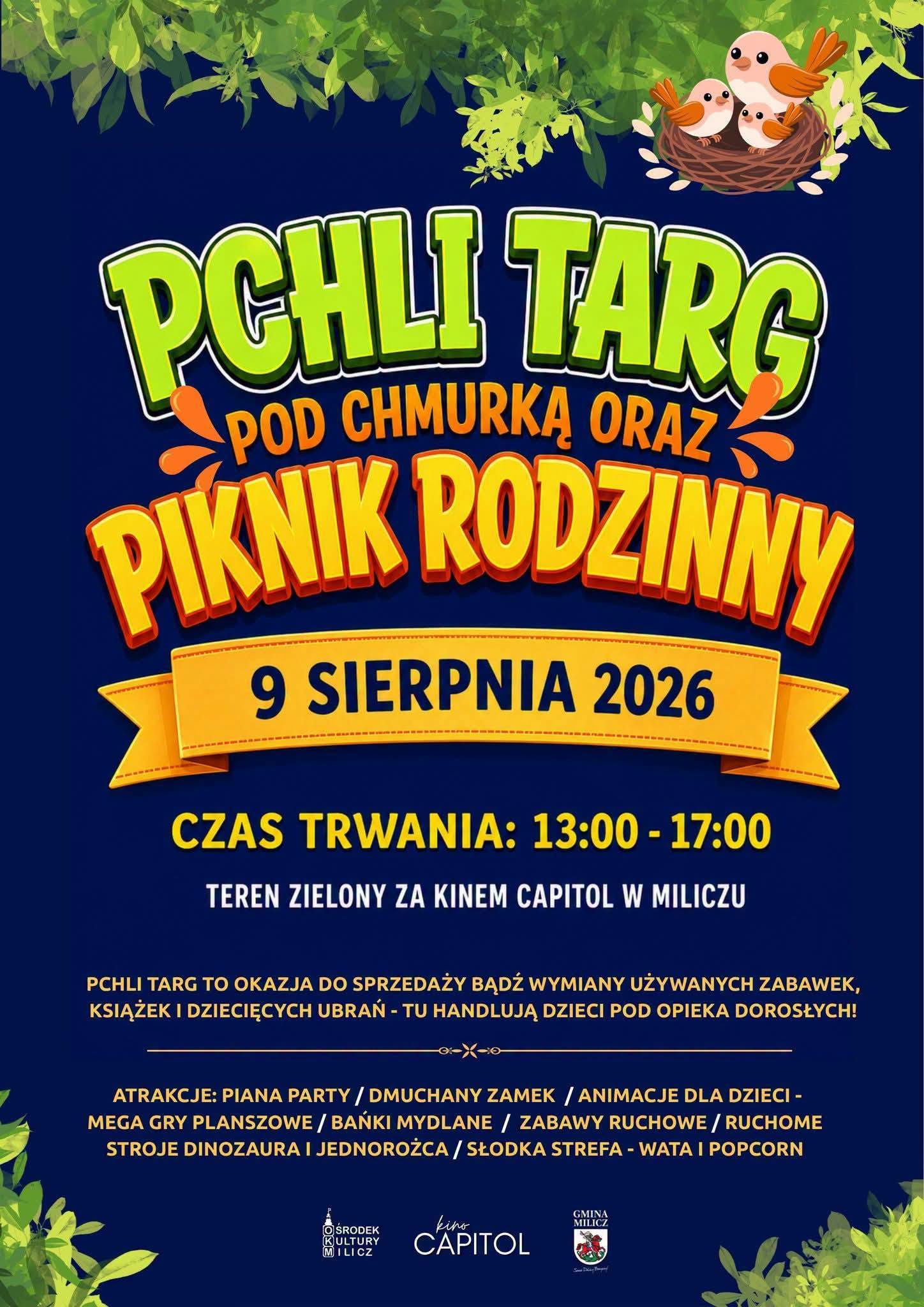 Pchli targ pod chmurką i piknik rodzinny